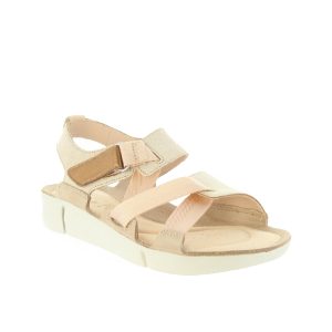 Tri Clover - Sandale pour femme en cuir couleur beige de marque Clarks