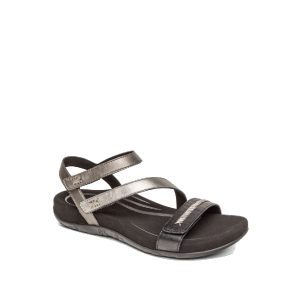 Gabby - Women's Sandals in Black Multi (Metal) from Aetrex