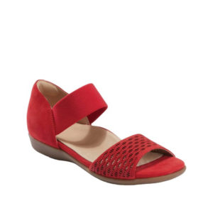 Alder Armora - Sandale pour femme en nubuck couleur rouge canvas de marque Earth