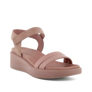 Flowt Wedge - Sandale pour femme en cuir couleur rose de marque Ecco