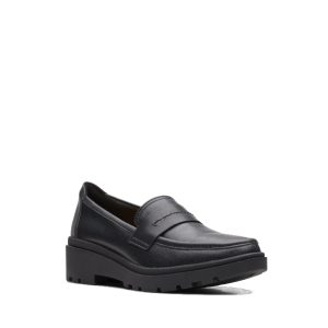 Calla Ease - Women's Loafers/Shoes in Black from Clarks