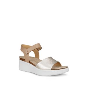 Flowt Wedge - Women's Sandals in White & Gold from Ecco