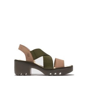 TAJI502FLY-008 - Women's Sandals in Taupe/Khaki from Fly London